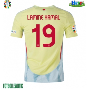 Spanien Lamine Yamal #19 Bortatröja EM 2024 Kortärmad